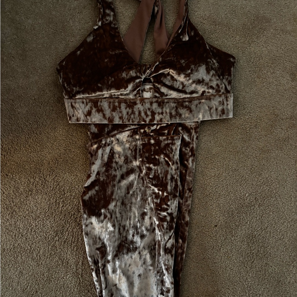 Velvet Brown Two-Piece Set